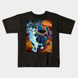 James Webb Telescope Space Cat by Robert Phelps Kids T-Shirt